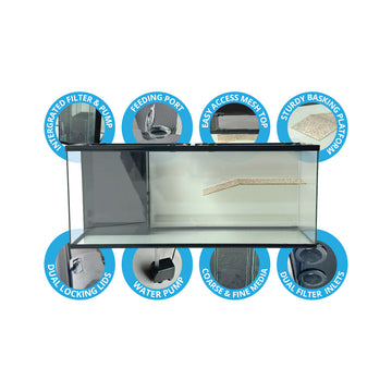 Eco Tech Turtle Aquarium 121 x 41 x 50cm Built in Dock - Amazing Amazon